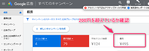 広告費の確認